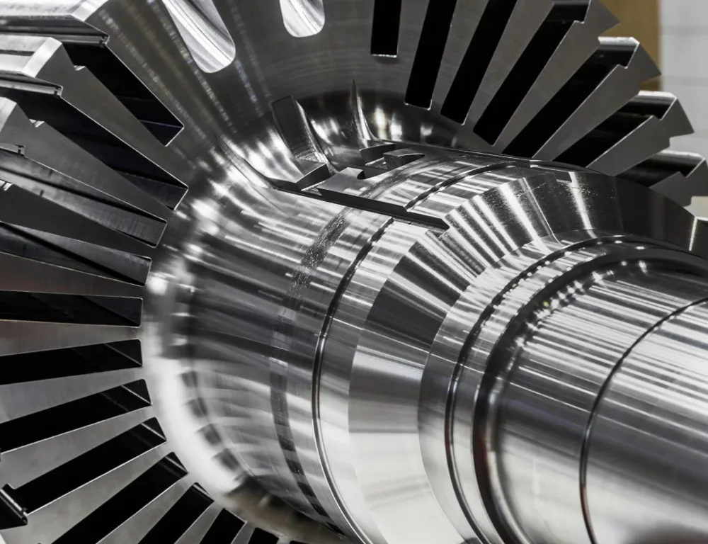 A large industrial motor shaft.